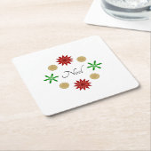 Red Green und Gold Weihnachten Rechteckiger Pappuntersetzer (angewinkelt)