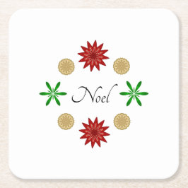 Red Green und Gold Weihnachten Rechteckiger Pappuntersetzer