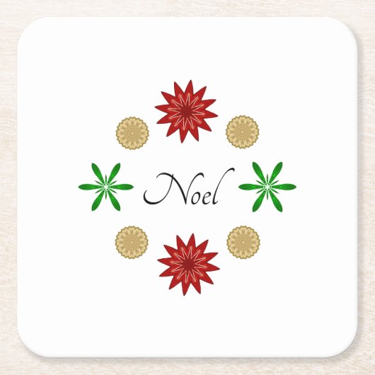 Red Green und Gold Weihnachten Rechteckiger Pappuntersetzer (Vorderseite)