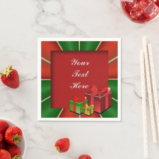 Red Green und Gold Weihnachtsboxen Napkins Serviette (Beispiel)
