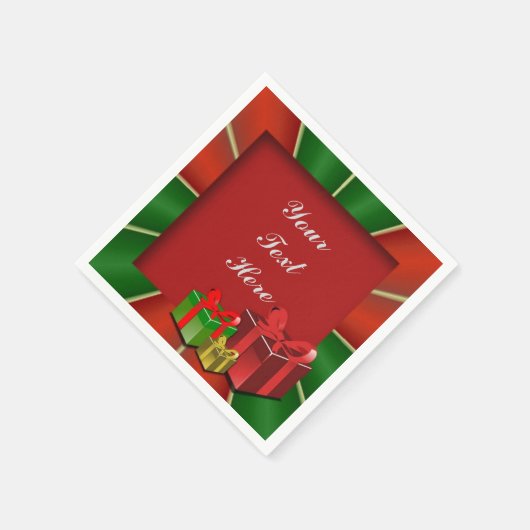 Red Green und Gold Weihnachtsboxen Napkins Serviette (Ecke)
