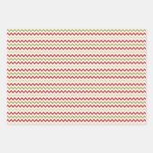 Red, Green und Light Gold Weihnachten ZigZag Geschenkpapier Set (Vorderseite)