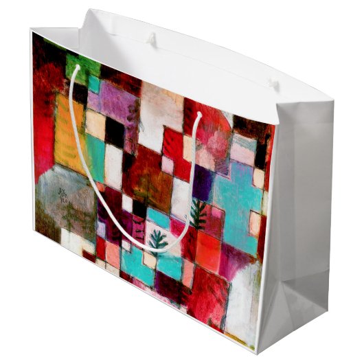 Red Green und Violet, Paul Klee Große Geschenktüte (Rückseite Schrägansicht)