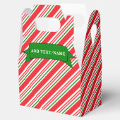 Red Green und White Candle Cane Muster Custom Geschenkschachtel (Geöffnet)