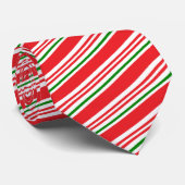 Red Green und White Candle Cane Muster Custom Krawatte (Gerollt)