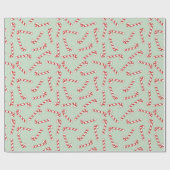 Red, Green und White Candy Cane Weihnachtsmuster Geschenkpapier (Flach)