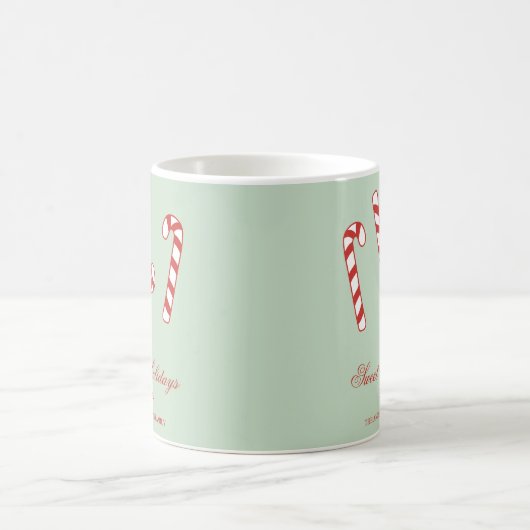 Red, Green und White Candy Cane Weihnachtsmuster Kaffeetasse (Mittel)