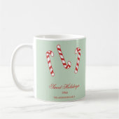 Red, Green und White Candy Cane Weihnachtsmuster Kaffeetasse (Links)
