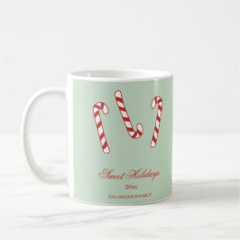 Red, Green und White Candy Cane Weihnachtsmuster Kaffeetasse