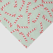Red, Green und White Candy Cane Weihnachtsmuster Seidenpapier (Detail)