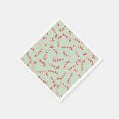 Red, Green und White Candy Cane Weihnachtsmuster Serviette (Ecke)
