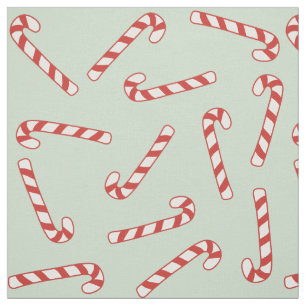 Red, Green und White Candy Cane Weihnachtsmuster Stoff