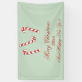 Red, Green und White Candy Canes Weihnachten Banner (Vertikal)