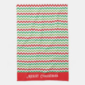 Red Green und White Christmas Zigzag Geschirrtuch (Vertikal)