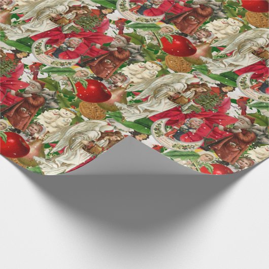 Red & Green Viktorianische Weihnachtskollektion Geschenkpapier (Ecke)