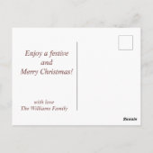 Red Green Vintag Santa Sleigh Weihnachten Postkarte (Rückseite)