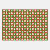 Red & Green Volleyball & Santa Matching Weihnachte Geschenkpapier Set (Vorderseite)