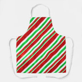 Red Green Watercolor Candy Cane Streifen 2 Schürze (Vorderseite)
