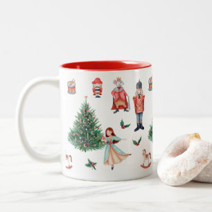 Red Green Watercolor Niedlich Nutcracker Holiday Zweifarbige Tasse