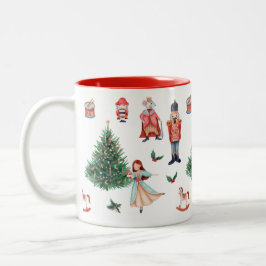 Red Green Watercolor Niedlich Nutcracker Holiday Zweifarbige Tasse