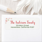 Red Green Watercolor Snowflake Adressetiketten (Insitu)