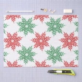 Red & Green Watercolor Snowflake Muster 2 Seidenpapier (Handwerk)