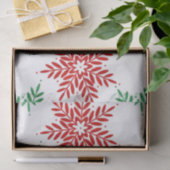 Red & Green Watercolor Snowflake Muster 2 Seidenpapier (Geschenk)