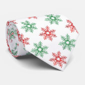 Red & Green Watercolor Snowflake Muster Krawatte (Gerollt)