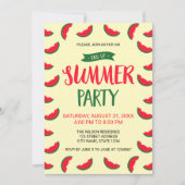 Red Green Watermelon Ende Sommer Party Einladung (Vorderseite)