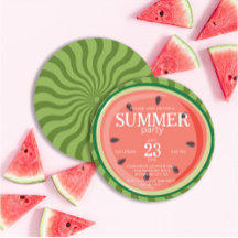 Red Green Watermelon Slices Summer Party