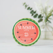 Red Green Watermelon Slices Summer Party Einladung (Stehend Vorderseite)