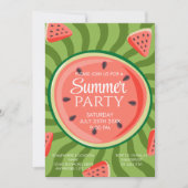 Red Green Watermelon Sommer-Party Einladung (Vorderseite)