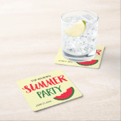 Red Green Watermelon Summer Party Rechteckiger Pappuntersetzer (Vor Ort)