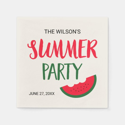 Red Green Watermelon Summer Party Serviette (Vorderseite)