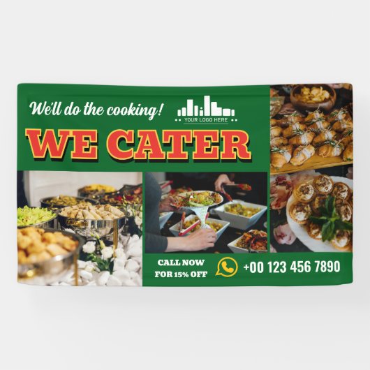 Red Green We Cater Catering Promo Logo 3 Foto Banner (Horizontal)