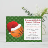 Red & Green Weihnachts-Basketball-Turnier Einladung (Stehend Vorderseite)