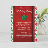 Red Green Weihnachtsfeiertag Einladung (Stehend Vorderseite)