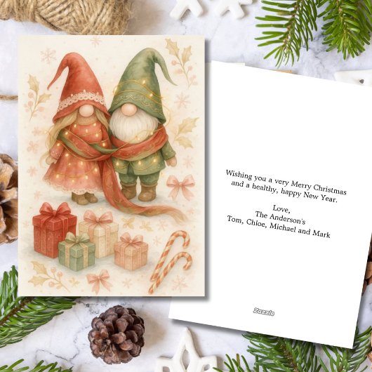 Red Green Weihnachtsfeiertag Gnome Grußkarte Feiertagskarte