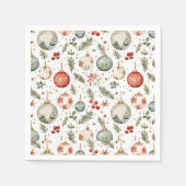 Red Green Weihnachtsfeiertage Ornamente Boho Antiq Serviette (Vorderseite)