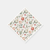 Red Green Weihnachtsfeiertage Ornamente Boho Antiq Serviette (Ecke)