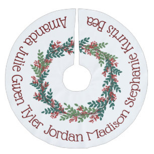 Red Green Weihnachtskranz Familiennamen Polyester Weihnachtsbaumdecke