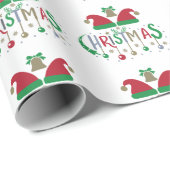 Red Green Weihnachtsmannmütze Christmas Geschenkpapier (Rolleneckpunkt)