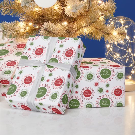 Red & Green Weihnachtsmuster Geschenkpapier (Feiertage)
