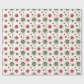 Red & Green Weihnachtsmuster Geschenkpapier (Flach)