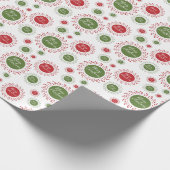 Red & Green Weihnachtsmuster Geschenkpapier (Ecke)