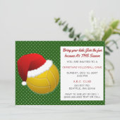 Red & Green Weihnachtsvolleyball-Turnier Einladung (Stehend Vorderseite)