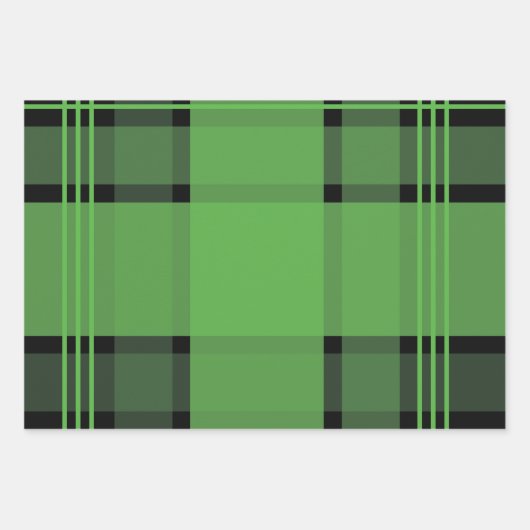 Red Green White Black Kariert Patches Streifen Ges Geschenkpapier Set (Vorderseite 2)