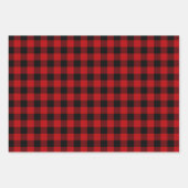 Red Green & White Buffalo Kariert Geschenkpapier Set (Vorderseite)