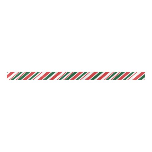 Red Green White Candy Stripes Satinband (Vorderseite)