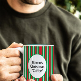 Red Green White Christmas Candy Cane Stripes Kaffeetasse